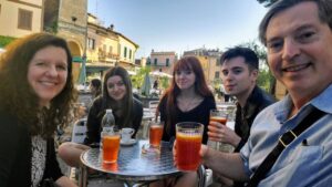 aperitivo-trevignano-romano Our family, taking an afternoon “Aperitivo” break, in Trevignano Romano, Italy.