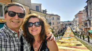 20220620_161850 Scott and Laurie at the Flower Festival in Genzano di Roma, Italy.