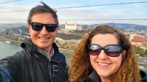 20221103_132902 View of the Castle, from the "UFO Observation Deck" overlooking Bratislava, Slovakia.