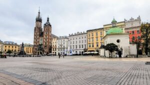 20221106_081652 The main square of the Old Town of Kraków, Poland.
