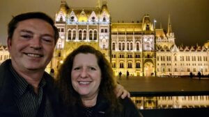 scott-laurie-budapest-parliament Scott and Laurie, at the Hungarian Parliament building in Budapest, Hungary.
