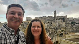 scott-laurie-matera Scott & Laurie, in the ancient town of Matera, in Southern Italy.
