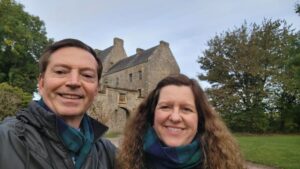 Midhope Castle, near Edinburgh, Scotland. It’s used as “Lallybroch” on the Outlander TV series.