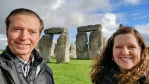 Visiting the Stone Henge prehistoric monument, near Salisbury, England