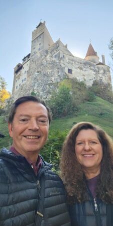 20241017_131809 Scott and Laurie, at Bran Castle (Dracula’s Castle), near Brasov, Romania.