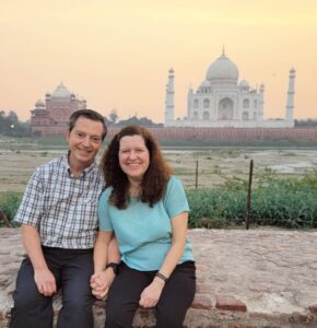 Sunset at Taj Mahal in Agra, India