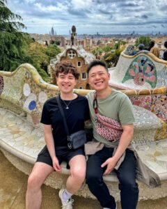 Cameron and Chris, at Park Güell in Barcelona, Spain.