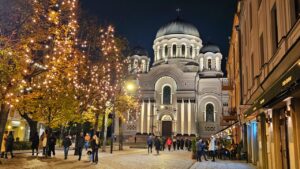 Kaunas, Lithuania at night