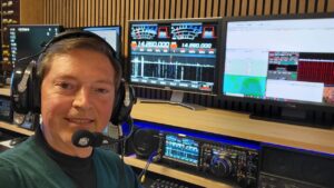 Scott operating as OY/KA9FOX at the Faroe Islands ham radio club station